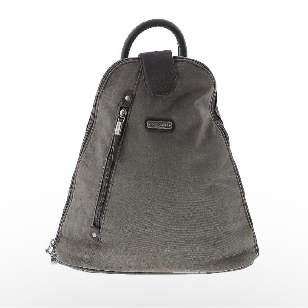 Baggallini Gray Metro Backpack with RFID Wallet Adjustable Zippered Straps